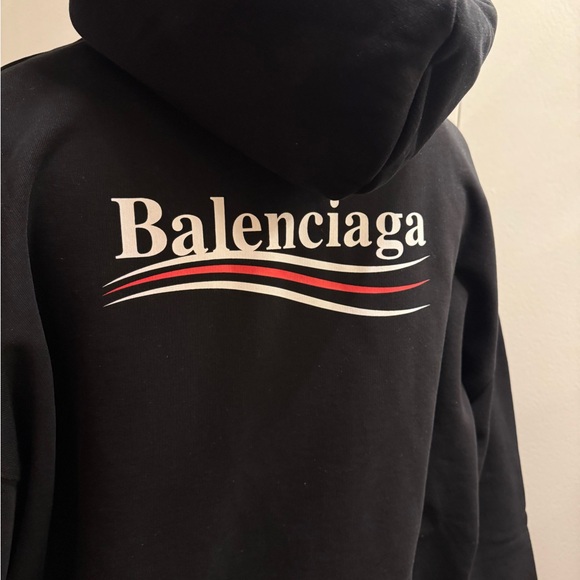 Balenciaga Unisex Small  Black Hoodie with Logo - Picture 6 of 9